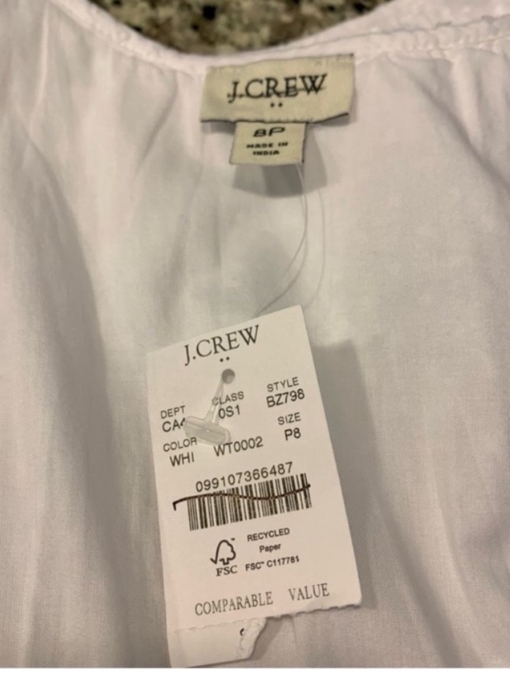 J Crew Dress 8P Summer White - Picture 5 of 8